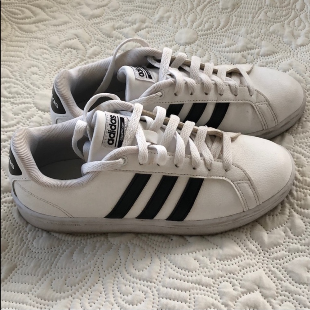 Adidas Cloudfoam Sneakers White/Black - Size 6.5